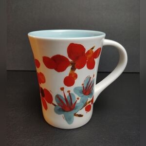 Starbucks 2008 Floral Berries Watercolor Pattern 12 oz. Ceramic Coffee Mug